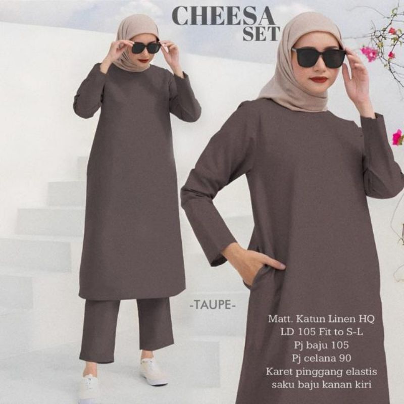 CHEESA SET SETELAN WANITA TERBARU BAHAN LINEN