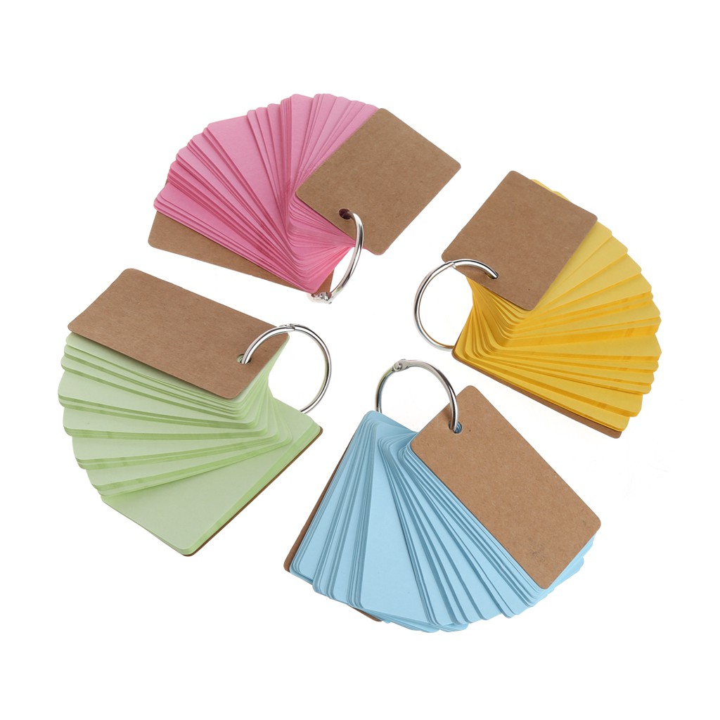 Diy Stationery Kraft Paper Binder Ring Easy Flip Flash Cards Study