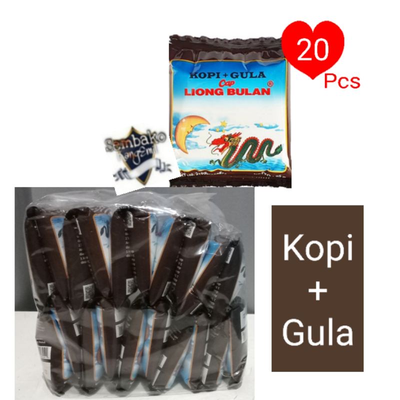 Kopi Cap Liong Bulan Plus Gula Isi 20Pcs @28gram