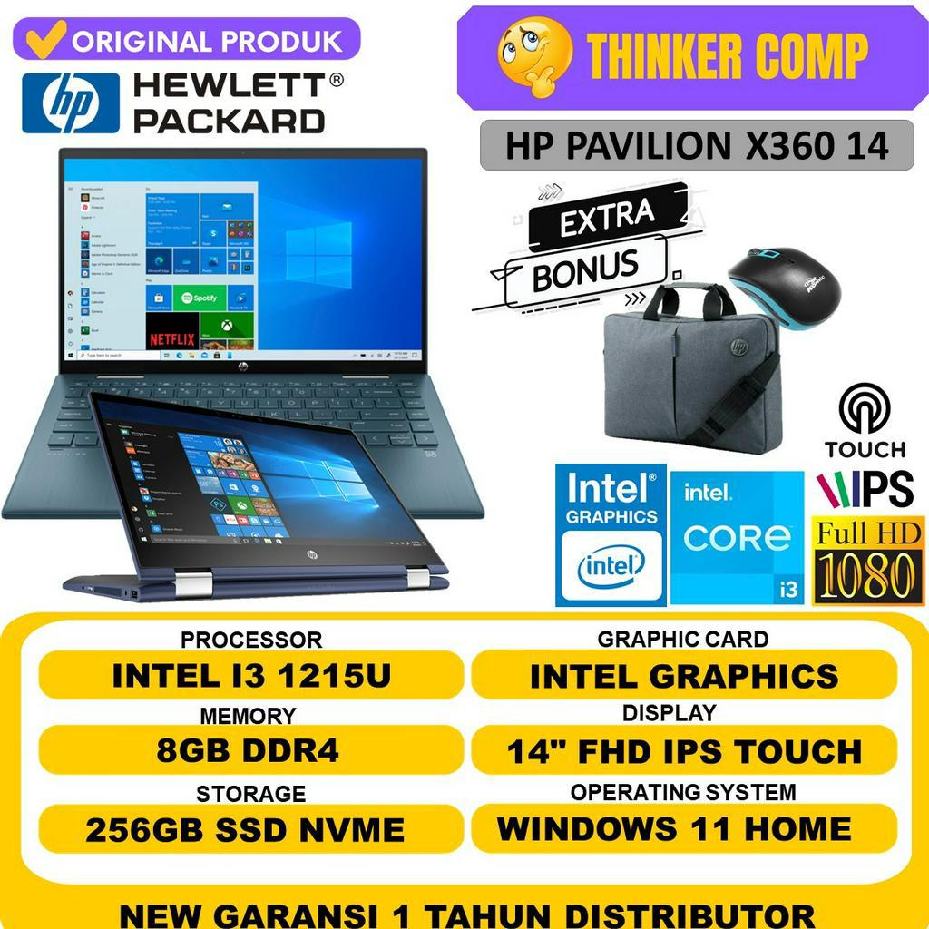 LAPTOP 2in1 Touch HP PAVILION X360 14 i3 1215U GEN 12 RAM 8GB 512GB FHD IPS WINDOWS 11 ORIGINAL