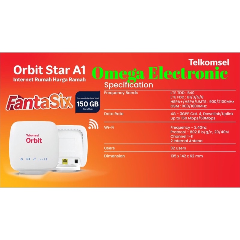 RESMI Orbit Star A1 Telkomsel ADVAN Home Router Modem 4G LTE Bonus GB