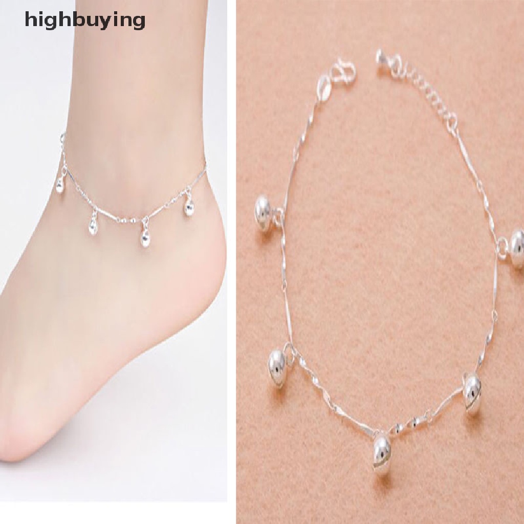 Hbid Gelang Kaki Lapis Silver 925 Dengan Lonceng Untuk Wanita