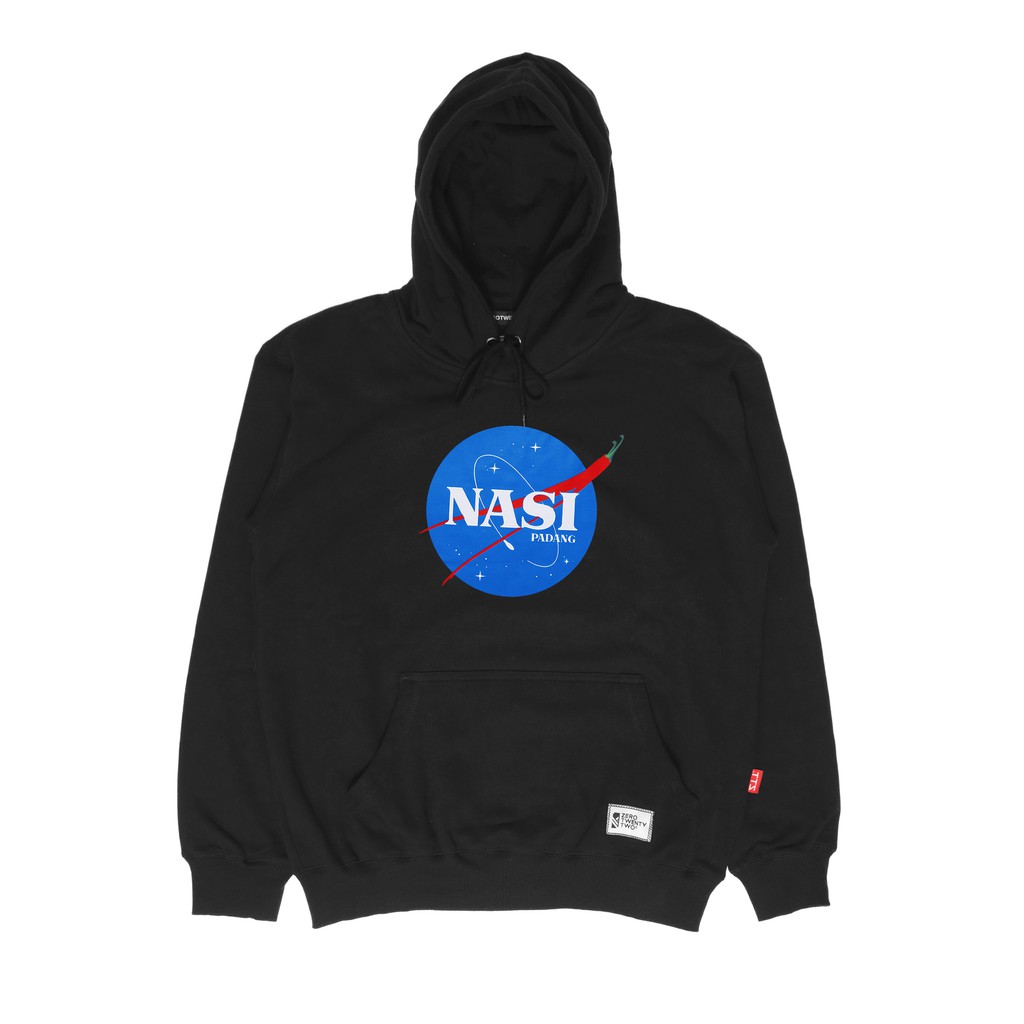 ZeroTwentyTwo Hoodie Nasi Padang Front Black | Jaket Sweater Pria