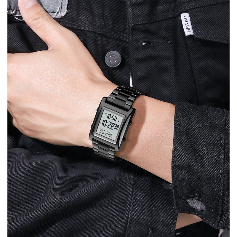 SKMEI 1812 Jam Tangan Pria Wanita Digital Dual Time Tali Stainless Steel WATCHKITE WKOS