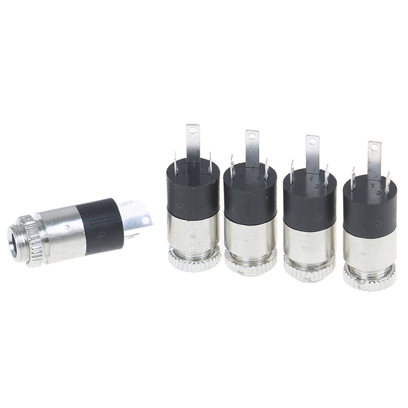 5Pcs pj392 Soket Jack Konektor Audio Stereo 3.5mm Warna Silver