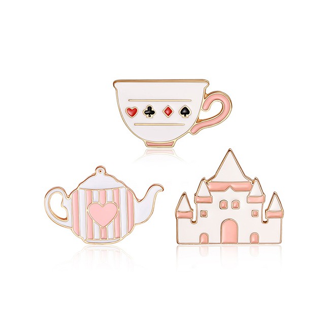 LRC Pin Baju Fashion Pink Cup Shape Decorated Clothing&amp;bag Buckle(3pcs) F05434