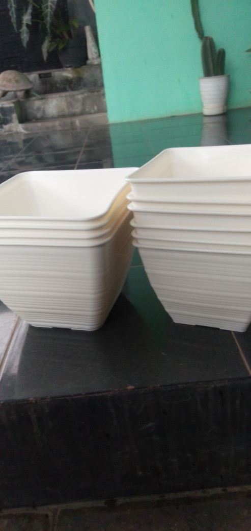 Pot Bunga Briyani 21 Pot Tawon Pirus Kotak Pot Bunga Plastik Persegi