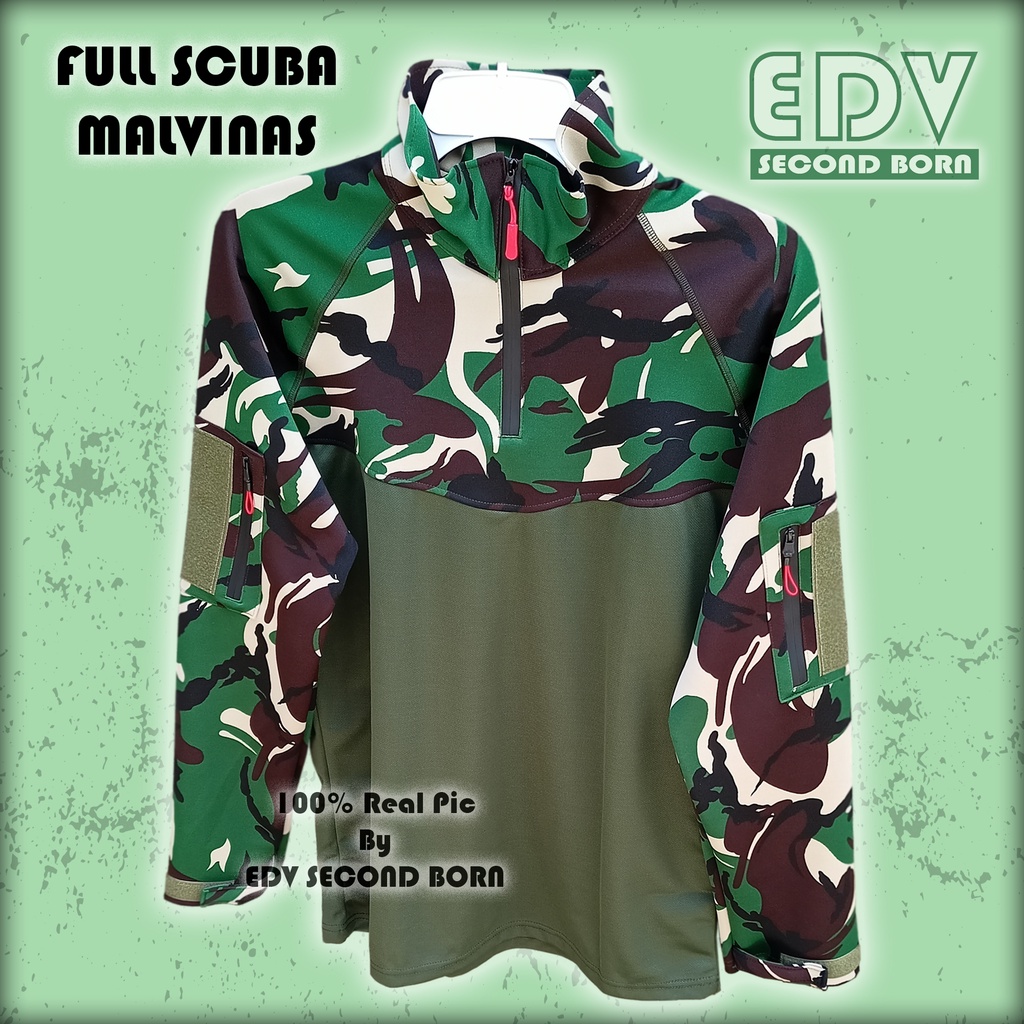 Cod Bayar Ditempat Pakaian Seragam Baju Kaos Bdu Bahan Full Scuba Crewneck Kerah Tinggi Turtle Neck 