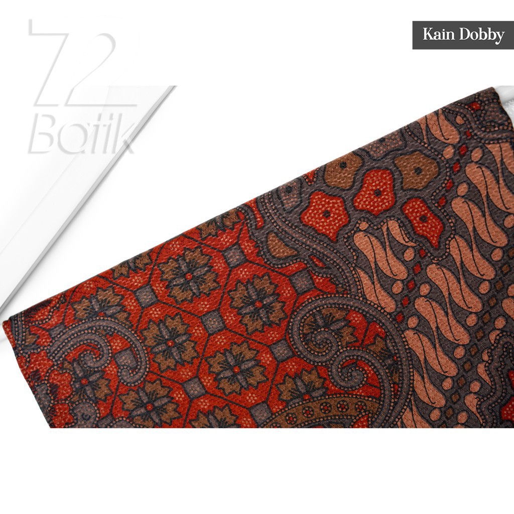 BATIK PRIA LENGAN PANJANG Kemeja Dobby Slimfit Slim Fit Premium Warna Coklat Tua Merah 724340 Cap 72 - Baju Kemeja Atasan Pakaian Setelan Batik Pria Cowok Laki Laki Remaja Keluarga Kantor Lengan Panjang Modern Slimfit Slim Fit Premium Kekinian