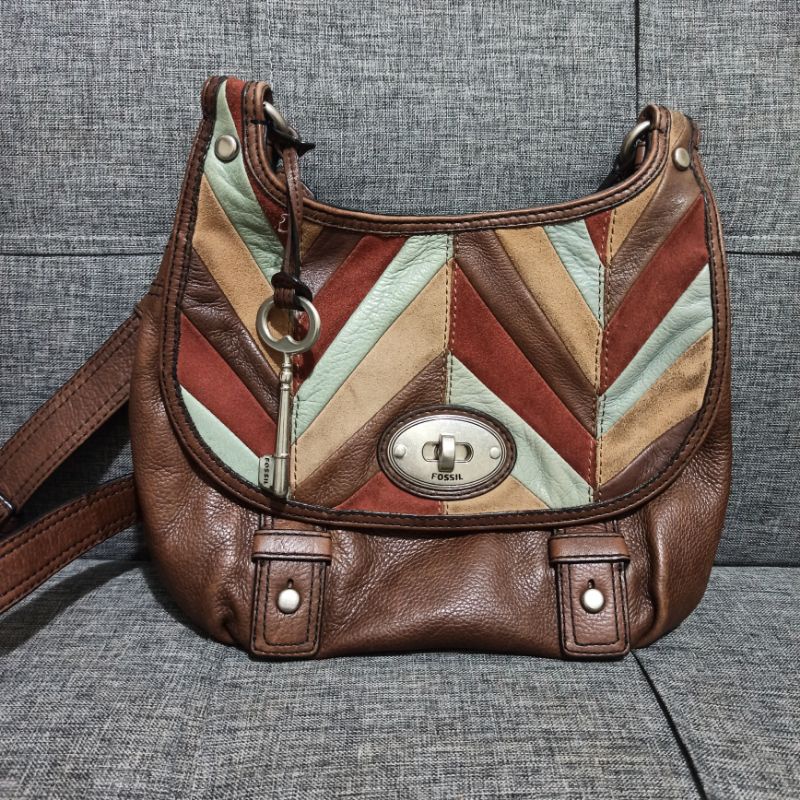 TAS FOSSIL MADDOX CHEVRON ESPRESSO