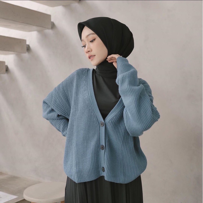 Lolly Cardy // Cardy rajut termurah by @stripetee_mrln-Denim