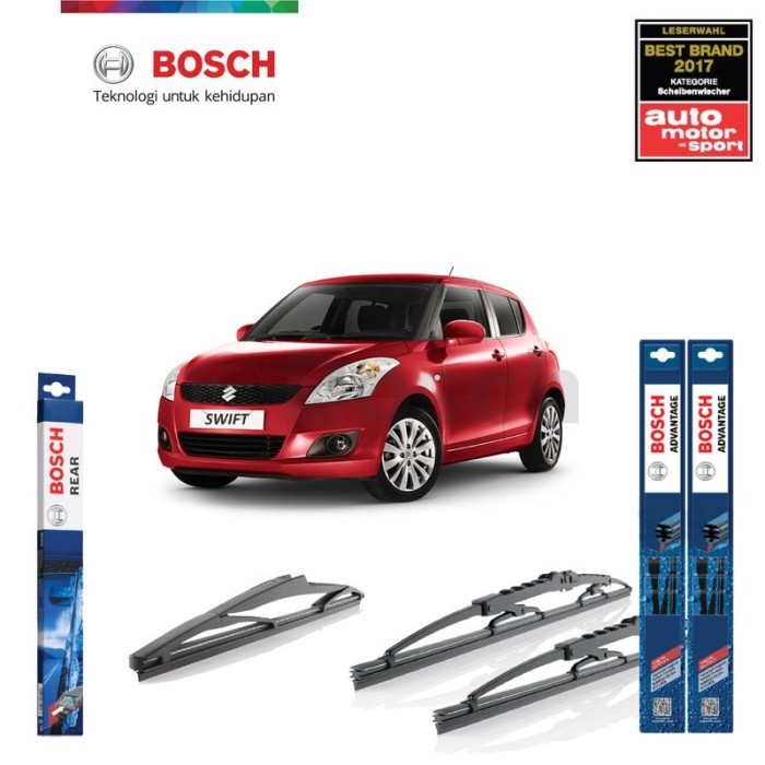 Wiper Depan Belakang Suzuki Swift Bosch Advantage