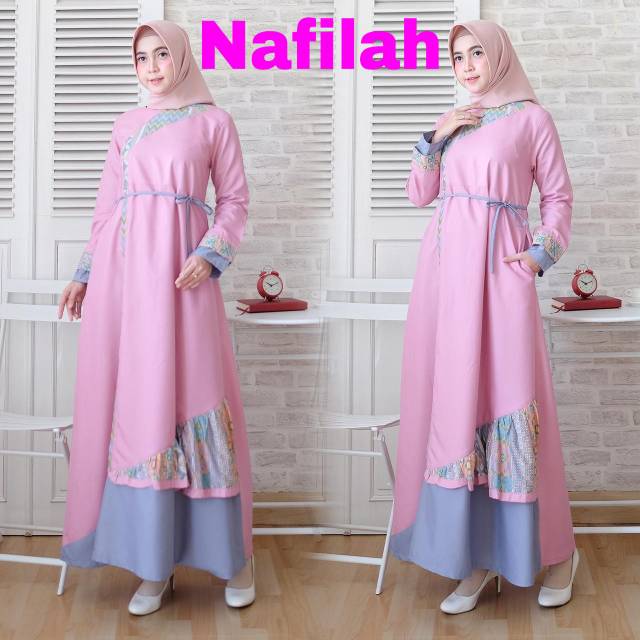 Nafilah Dress Muslim Original Gamis Katun Toyobo Premium Motif Batik