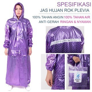 Plevia Jas Hujan Rok Muslimah Polkadot POP 870