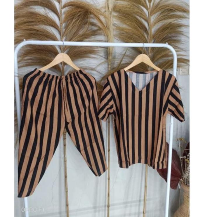 MIS.678254 ‑ Setelan Andin motif salur/ baju setelan Andin / baju tidur piyama / oneset/ / lagi vira