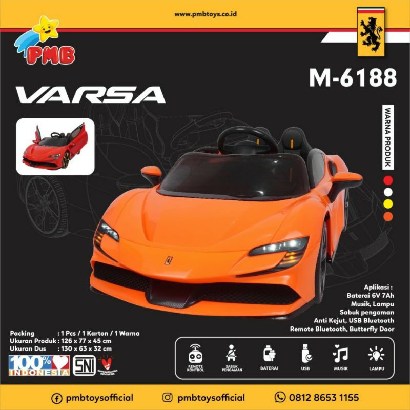 MOBIL AKI ANAK PMB 6188 VARSA REMOTE LAMBORGHINI FERRARI MOBIL AKI SPORT VARSA VARSA PMB M6188