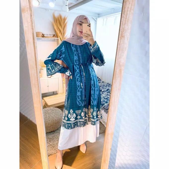 baju muslim wanita atasan tunik lesti maxmara motif