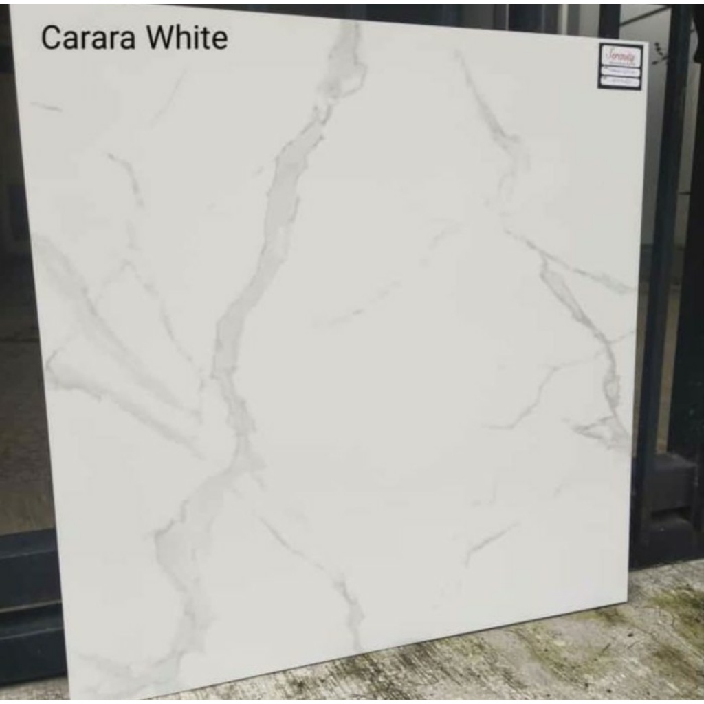 Granit 60x60 putih corak marmer KIA Carrara White