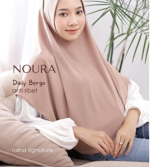♩ Kerudung Bergo Malay Ukuran L Nonpet Hamidah ❉