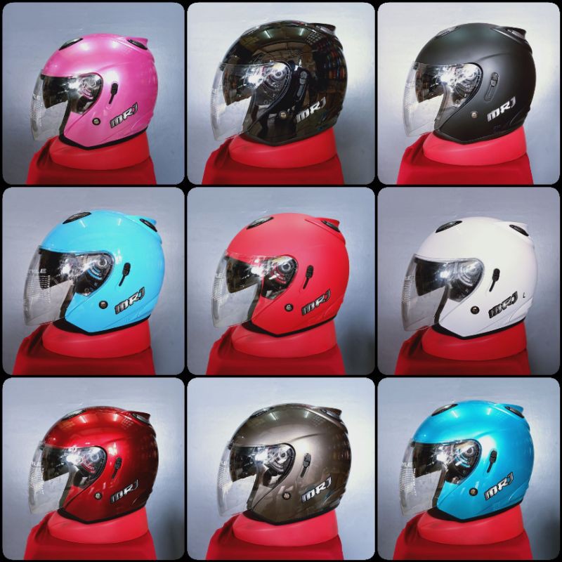 Helm Original MRJ Centro Double Visor Solid Size M - L