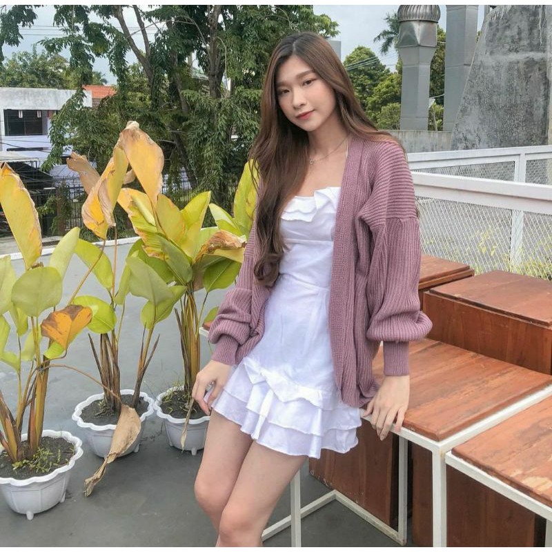 Cardigan rajut halus