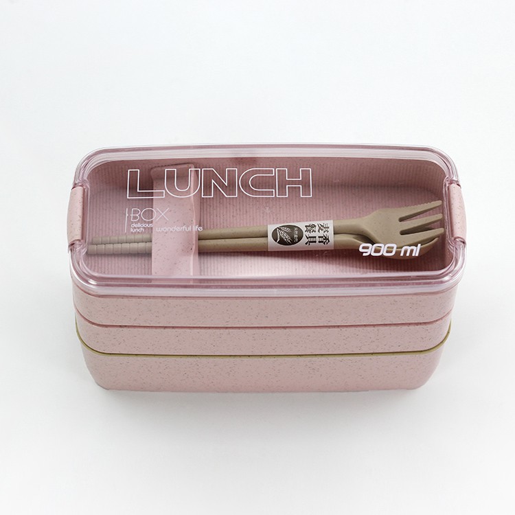 MARKASSHOP66--Lunchbox Susun 2 &amp; 3 Susun WHEAT STRAW/Kotak Bekal Makan Lunch box Bahan Serat Gandum 900 ml