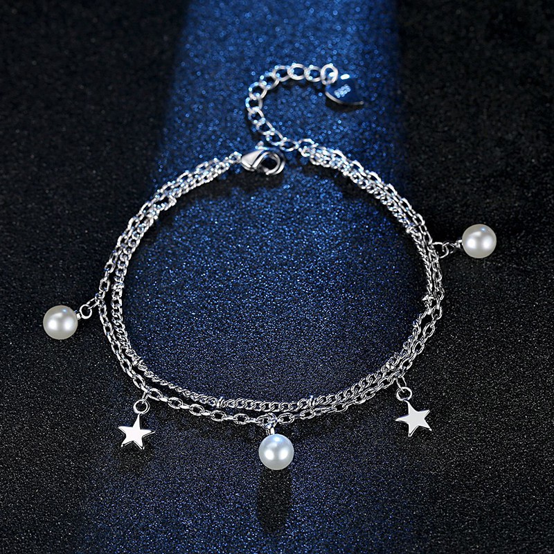 gelang perak 925 asli untuk wanita Perhiasan Fashion berlian perakgelang tangan perempuan