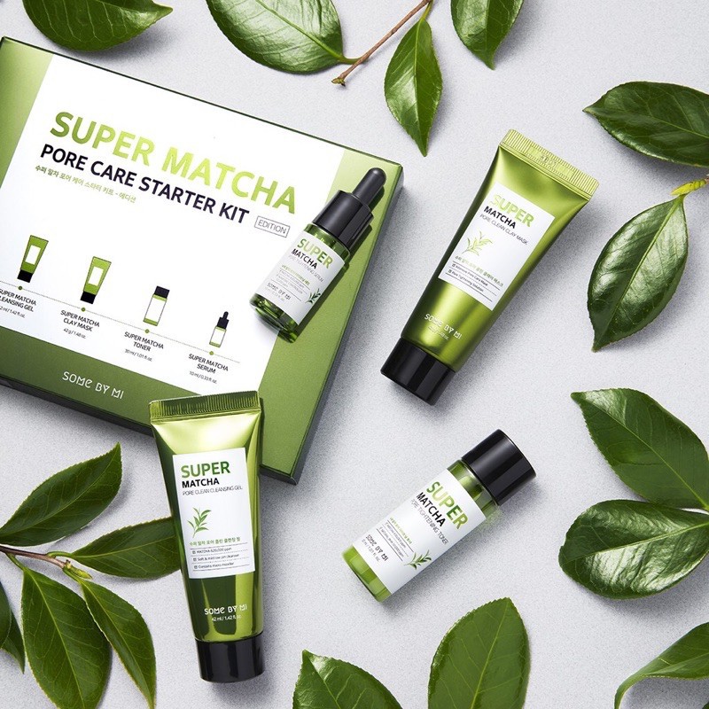 SOMEBYMI Super Matcha Pore Care Starter Kit | Super Matcha Cleansing Gel 42 ml | Super Matcha Toner 30 ml | Super Matcha Serum 10 ml