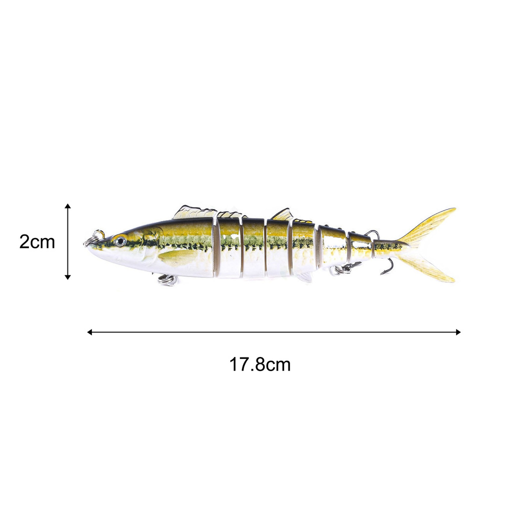 [Jianxin] Umpan Pancing Tiruan Bentuk Ikan 8 Bagian 17.8cm 38g Bahan Abs