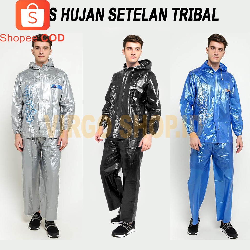 Jas Hujan Ibex Tribal New Model - Abu abu Silver / Jas Hujan Setelan / Jas Hujan Tribal / Jas Hujan Jaket Celana / Jas Hujan Karet / Jas Ujan / Mantel / Mantel Hujan / Jas Hujan