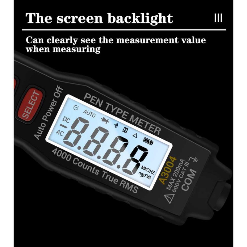 Tespen Digital Multimeter Voltage AC DC Tester Pen Multitester LCD