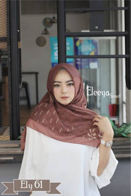 HIJAB SEGIEMPAT MOTIF ELY 61 || Eleeya Scarf