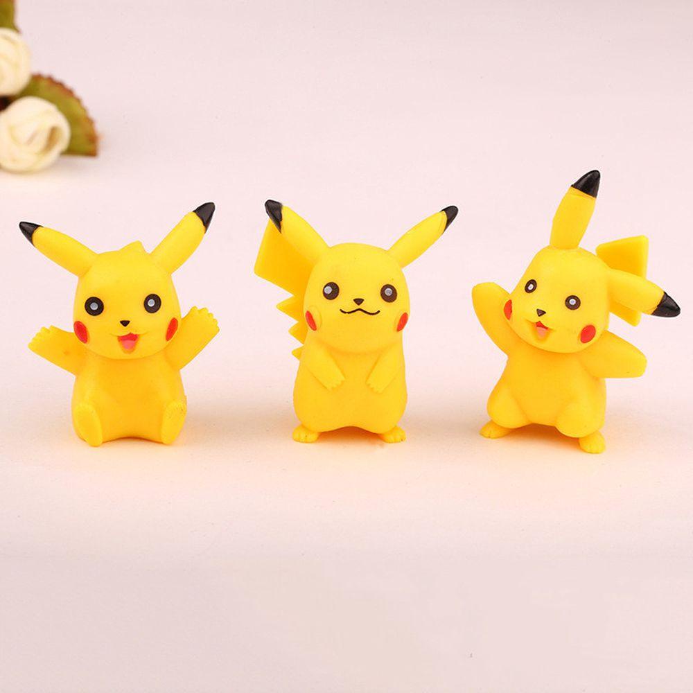 Lanfy Pikachu Figure Hadiah Ulang Tahun 6pcs/set Mainan Mini Anime PVC Pokemon