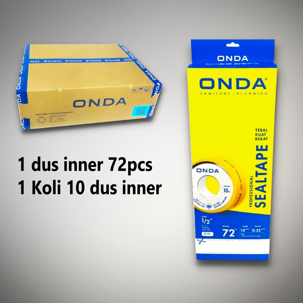 Sealtape Murah Onda 10meter Siltip Onda 10 meter Seal Tape Onda Putih 1/2&quot; 1/2 inch