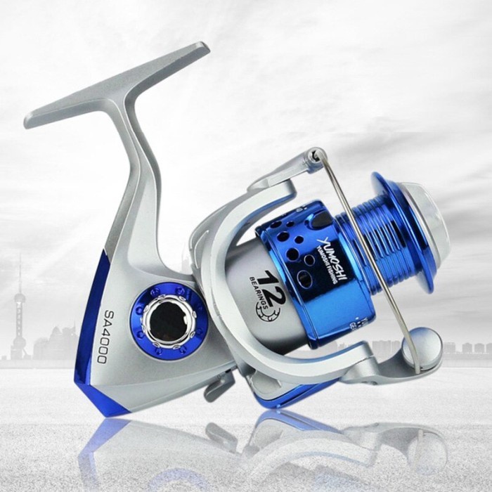 YUMOSHI SA4000 Series Reel Pancing Fishing Reel 5.5:1 Gear Ratio - Silver Blue