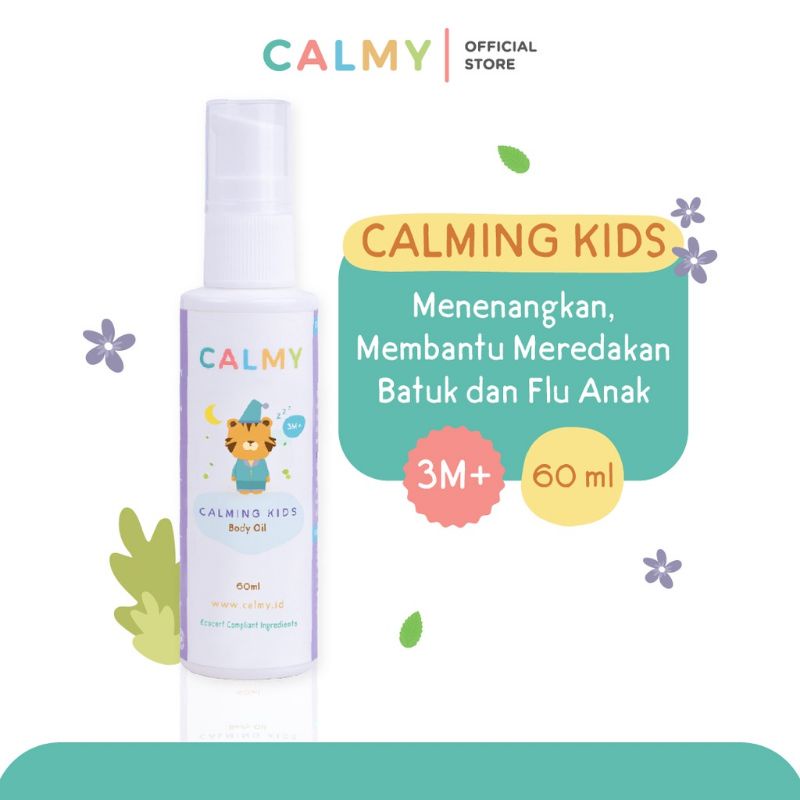 Calmy Calming Kids - Minyak Balur Premium Untuk Membantu Meredakan Demam, Pilek dan Gejala Flu Anak, Solusi Tanpa Obat