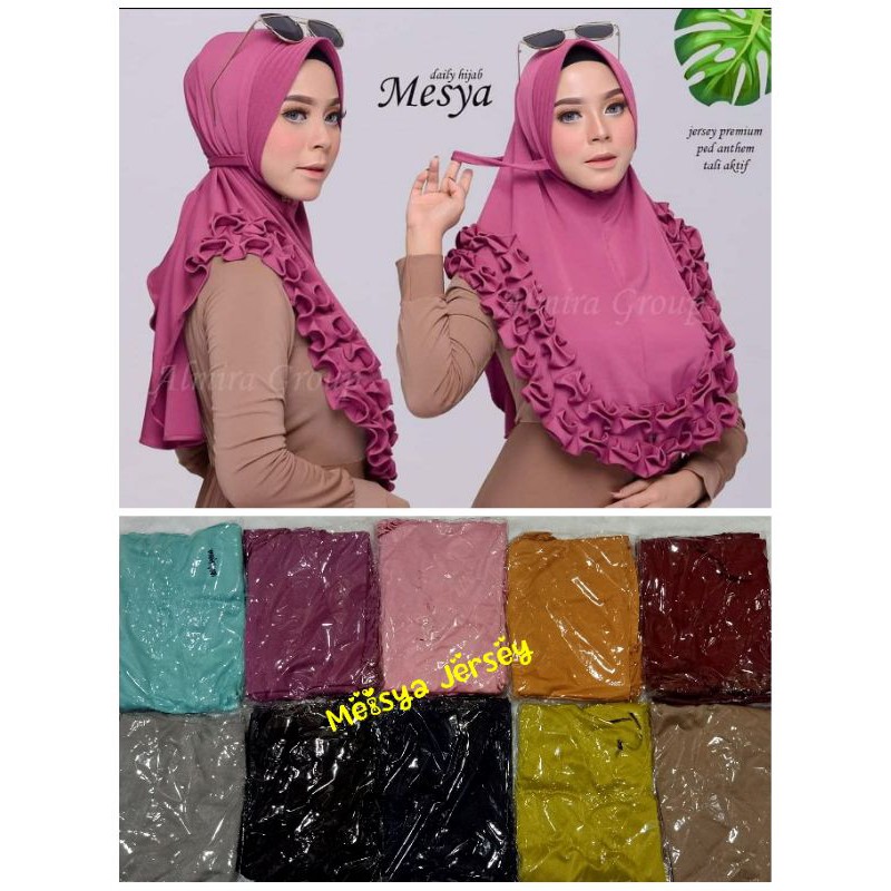 Jennahara Hijab Mesya Kerudung jersey Krudung kaos gotik instan simple tali