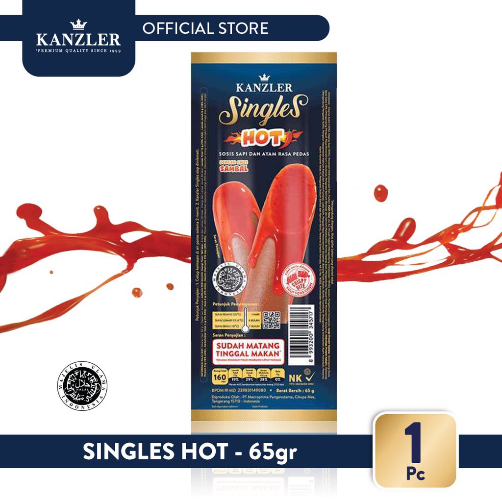 

1 pc - Kanzler Sosis Singles Hot 65gr