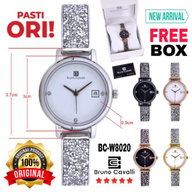 Bruno Cavalli BC-W8020 JAM TANGAN WANITA/CEWEK ANTI AIR ANALOG ORIGINAL BRANDED IMPORT BATAM TERBARU