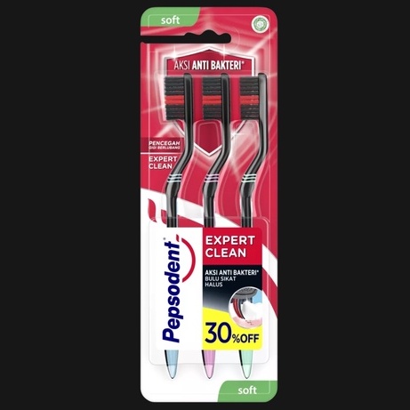 Pepsodent Toothbrush Sikat Gigi Expert Clean Anti Bakteri Isi 3pcs