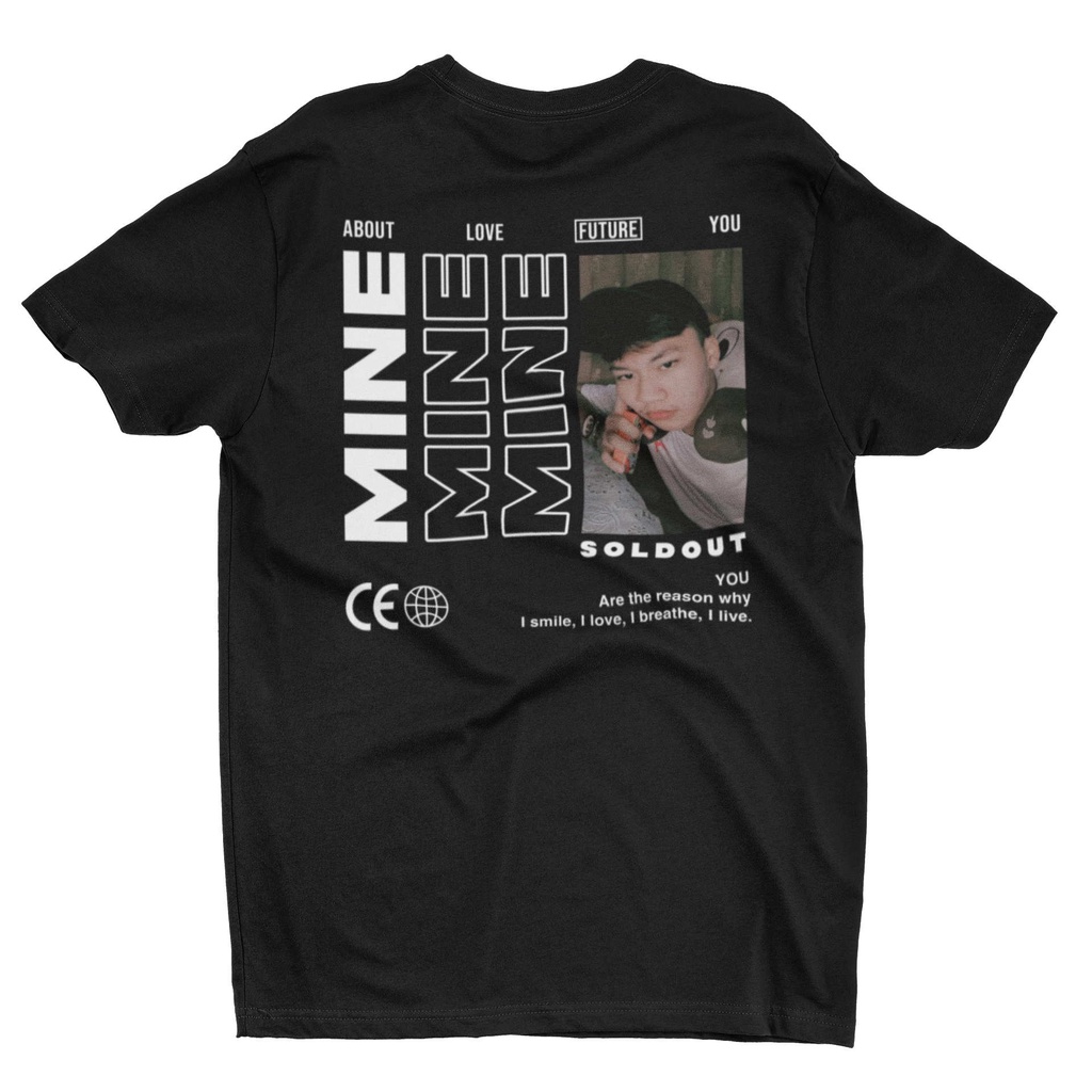 Kaos Custom Bucin - Kaos Sablon MINE SOLDOUT TO ME Gratis Desain Bahan Combed 30s / Bisa Gambar Send