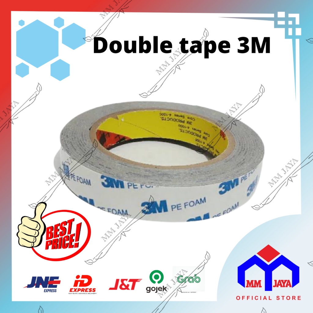 Double Tape 3m PE Foam 1600 T 20mm X 4M Double Tape Lem Bolak balik