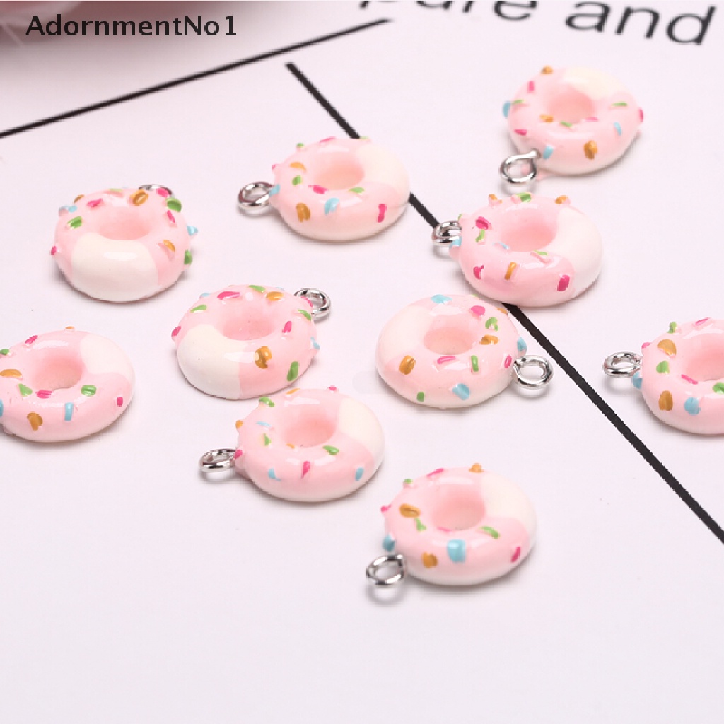 (AdornmentNo1) 10pcs / Set Liontin Bentuk Donat Bahan Resin Untuk Kerajinan Tangan DIY