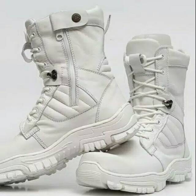 Sepatu Laskar full putih PDL putih dijamin kulit asli
