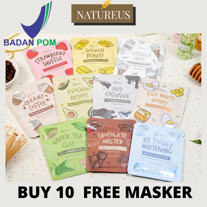 ❤️NATUREUS❤️ MASKER BY LEA GLORIA 20 GR DISTRIBUTOR RESMI Kemasan Baru