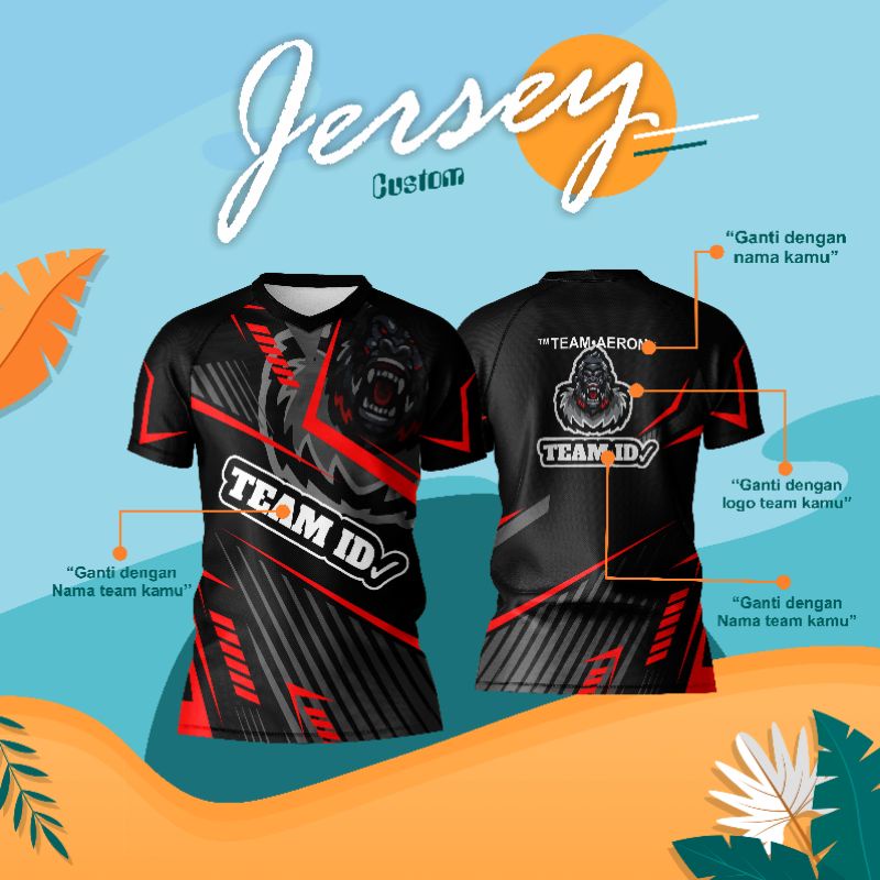JERSEY GAMING BAJU GAMING TSHIRT GAMING(bisa pakai desain dan Logo  Sendiri)