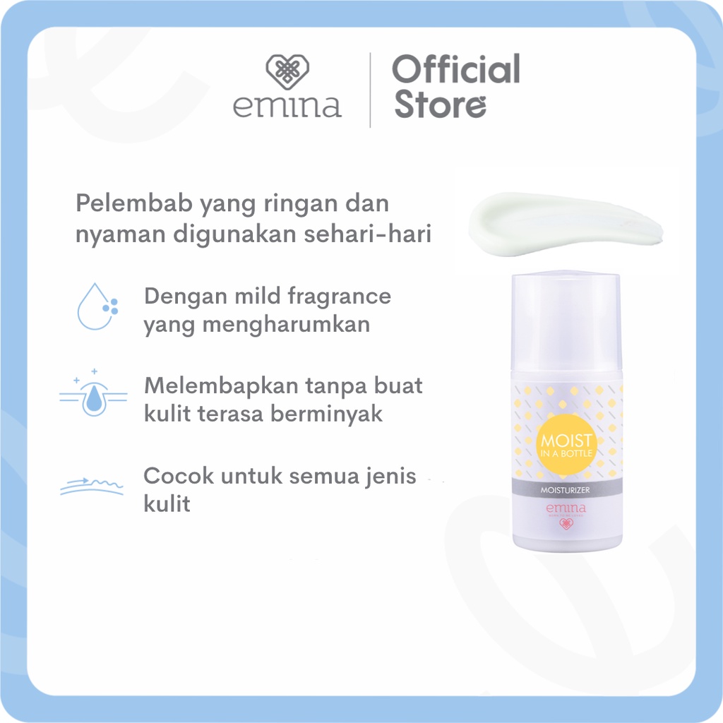 Emina Moist In a Bottle 50 ml - Pelembab Wajah BISA COD