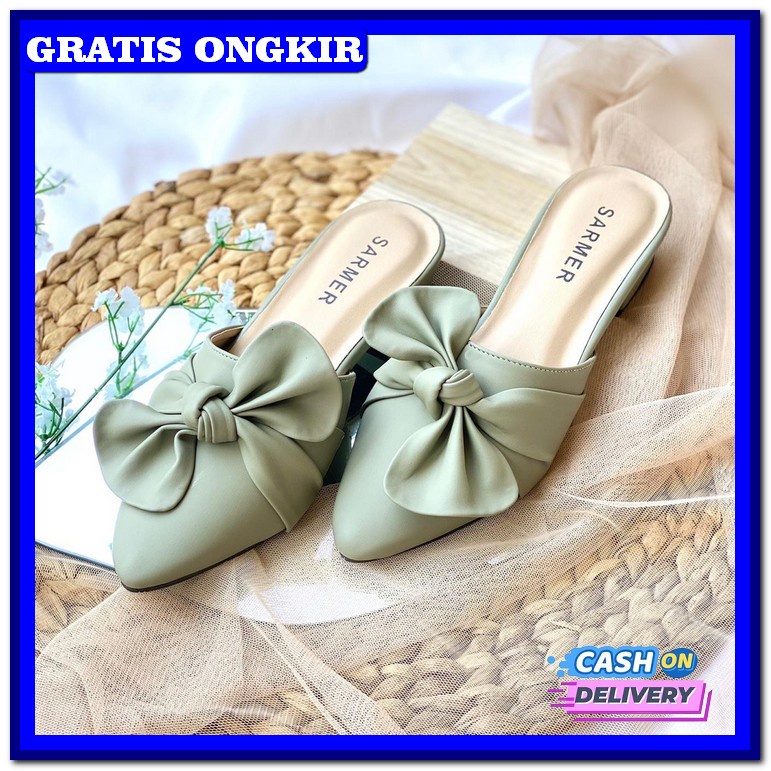 Sepatu Sendal High Heels Pesta Wanita Kaca Hak Tinggi 7Cm Shoes Tali T Sarmer - Emilza Flat Grey