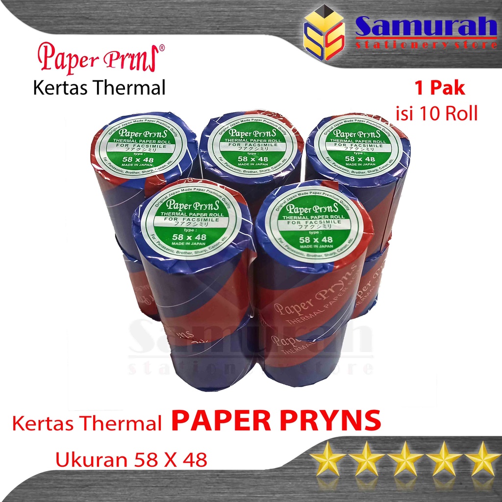 

SLM7 Kertas Thermal Paperyns 58 x 48 mm / Struk Kasir Roll 58x48 Paper Prins / Kertas Rol Print