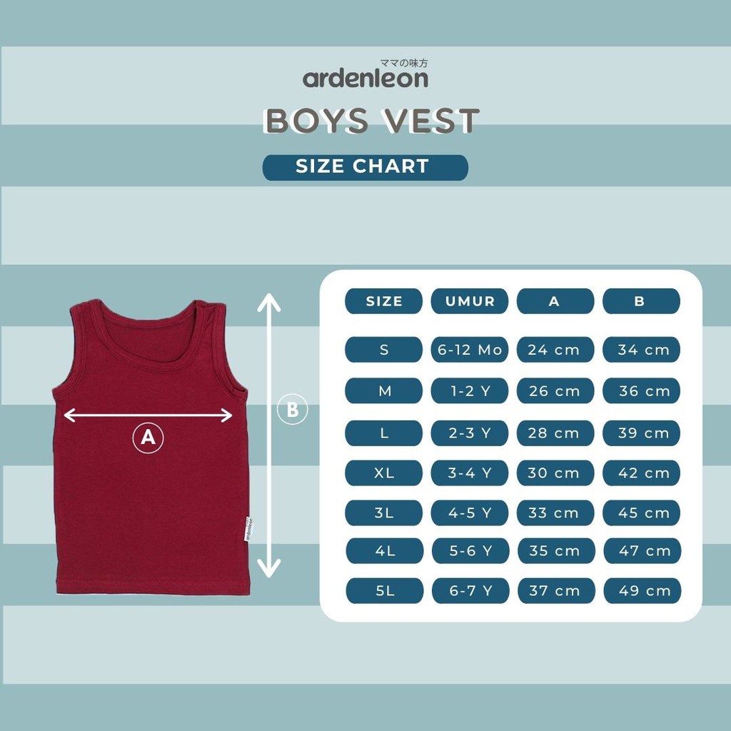 ARDENLEON Boys Vest Singlet 2.0 Kutung